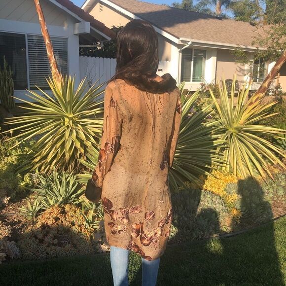 ⭐️Beautiful brown silk blend duster⭐️ - Picture 2 of 6